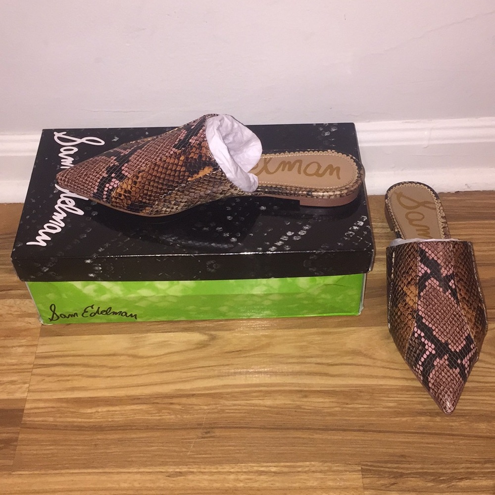 NWB Sam Edelman Seena pink snake mule slides 7.5